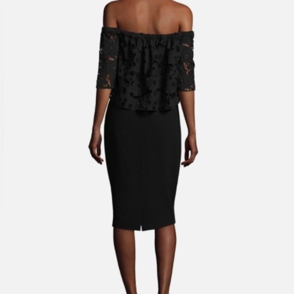 Shoshanna Black Lace off the Shoulder Dress​ - Picture 4 of 12
